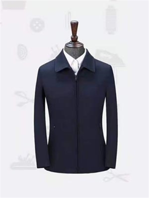 HJ2079藏青色 平紋 女士夾克 大衣 聚酯纖維外套定制